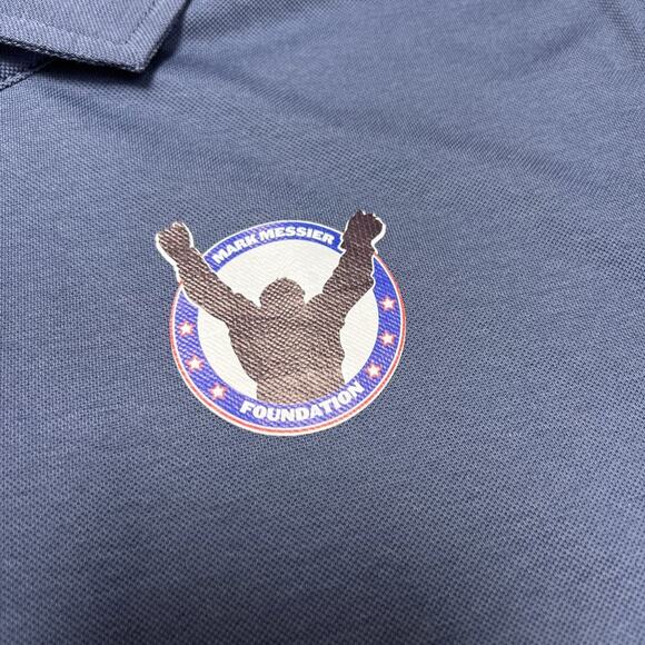 Greyson Omaha Golf Polo Mark Messier Foundation SIZE L Blue Short Sleeve Shirt - Picture 3 of 13